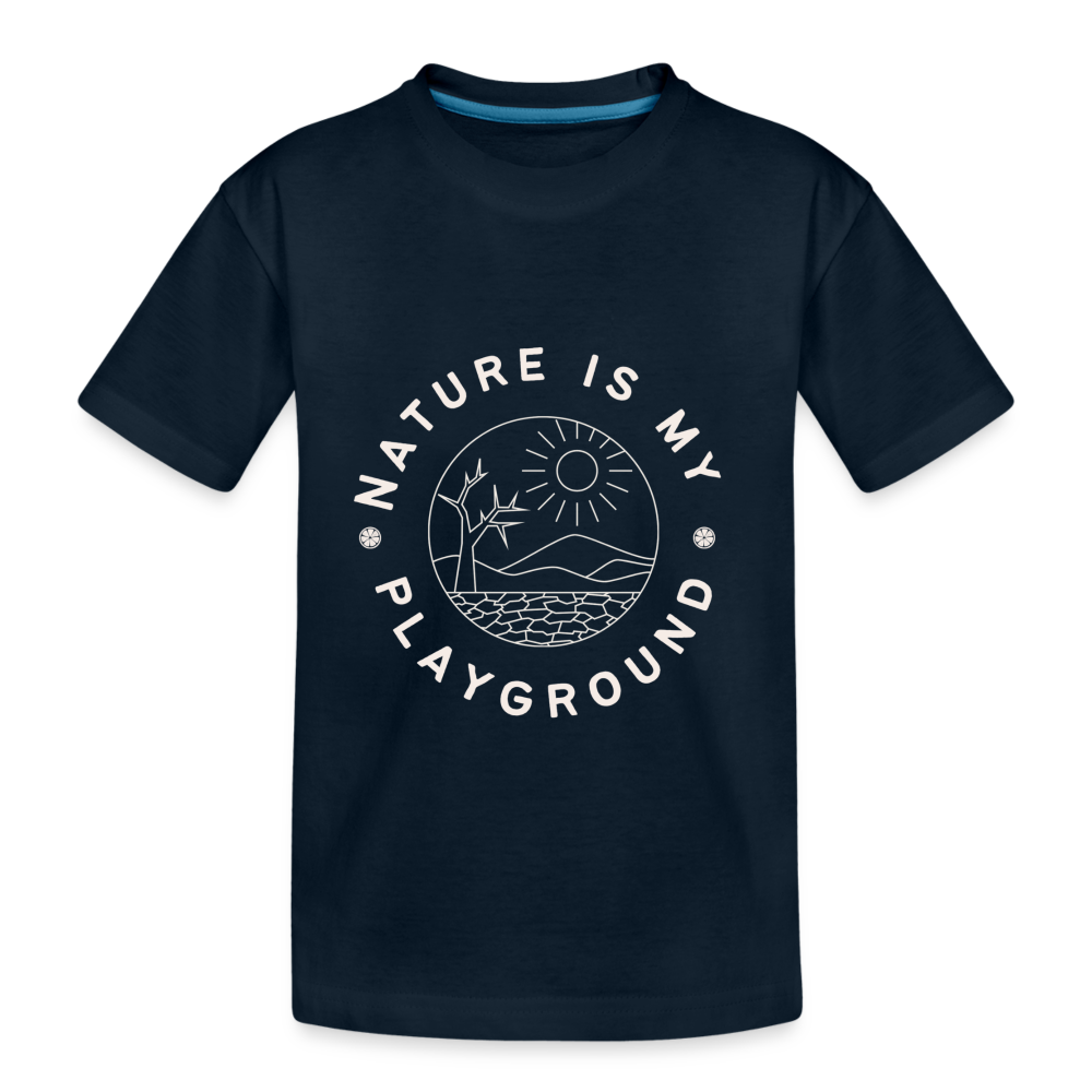 Nature is My Playground Organics Kids' Nature T-shirt - deep navy