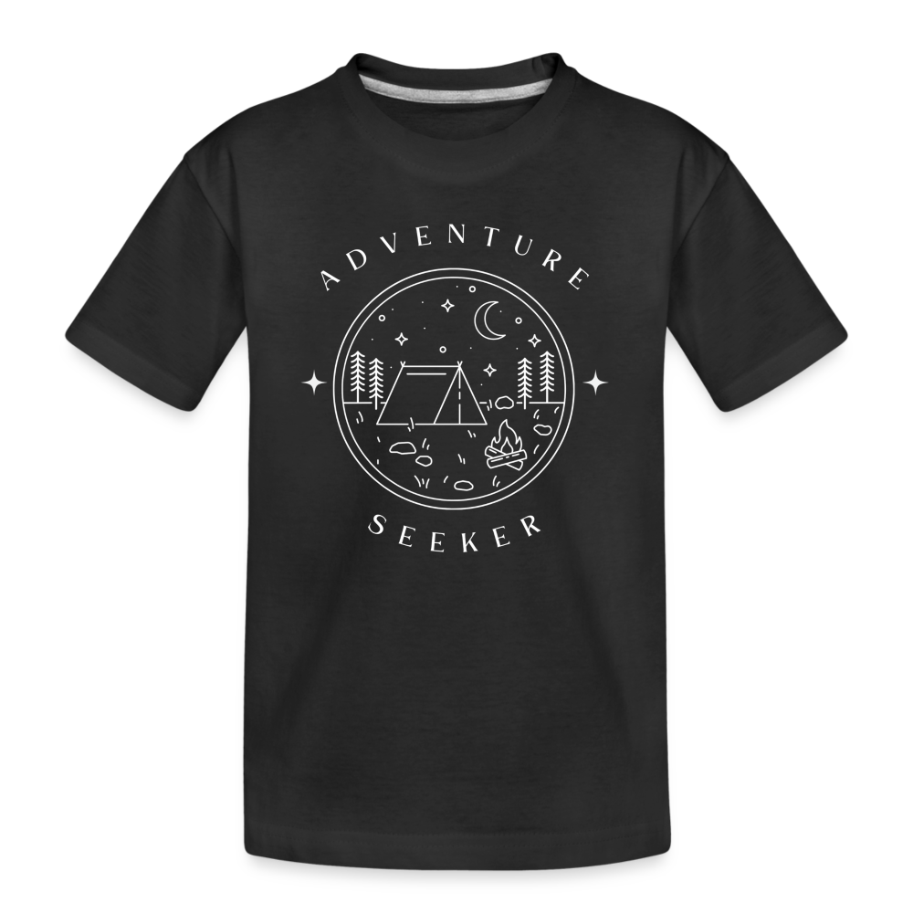 Kids' Organic Cotton Unisex T-Shirt | Adventure Seeker - black