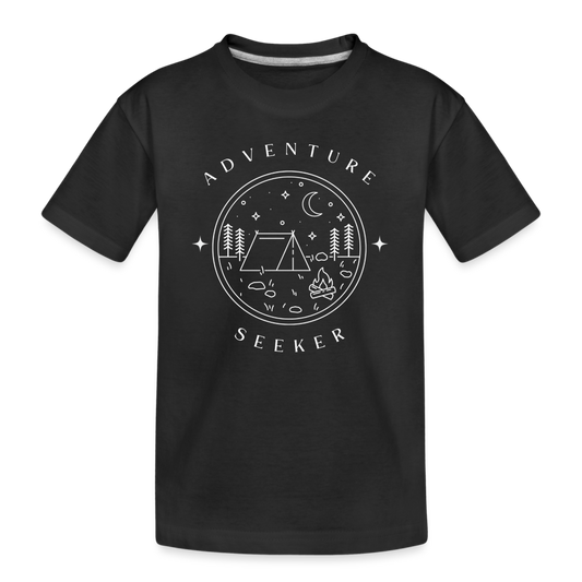 Kids' Organic Cotton Unisex T-Shirt | Adventure Seeker - black