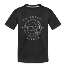 Load image into Gallery viewer, Kids&#39; Organic Cotton Unisex T-Shirt | Adventure Seeker - black
