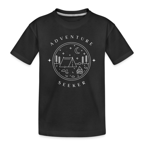 Kids' Organic Cotton Unisex T-Shirt | Adventure Seeker - black