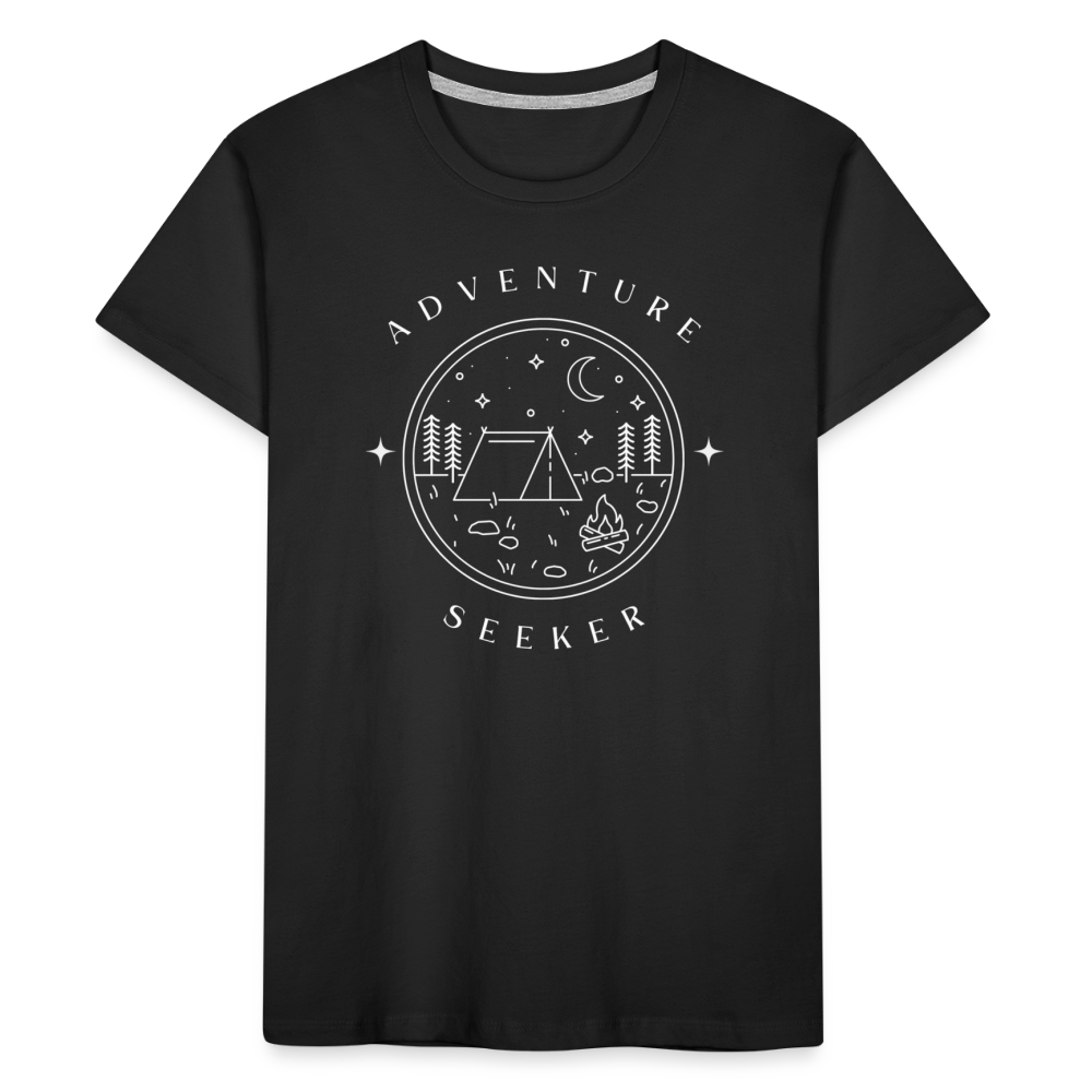 Kids' Organic Cotton Unisex T-Shirt | Adventure Seeker - black