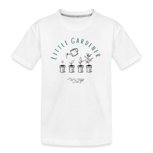 Kid’s Unisex Organic Cotton T-Shirt | Little Gardener - white
