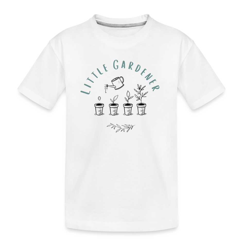 Kid’s Unisex Organic Cotton T-Shirt | Little Gardener - white