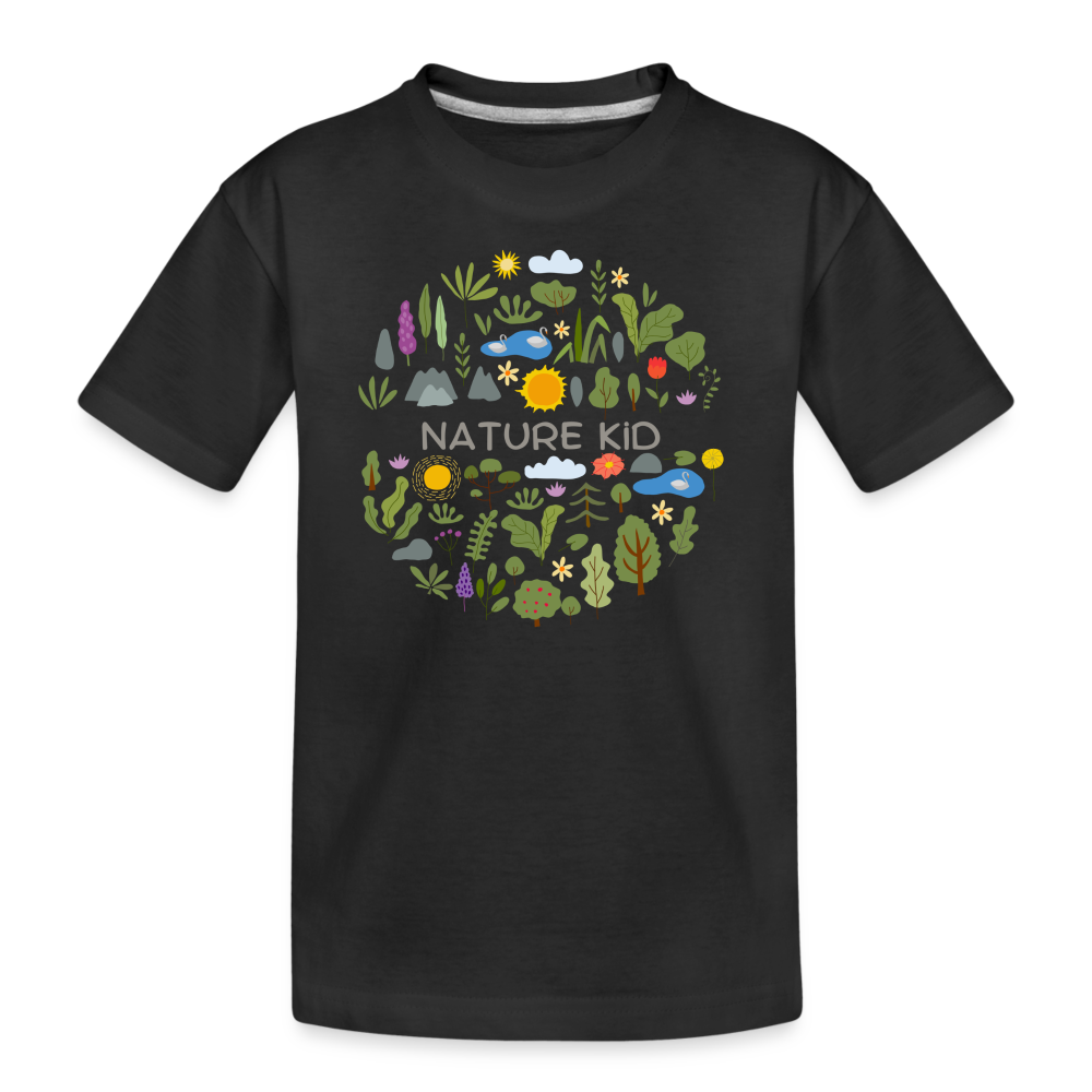 Kid’s Unisex Organic Cotton T-Shirt | Nature Kid - black