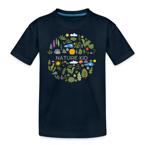 Kid’s Unisex Organic Cotton T-Shirt | Nature Kid - deep navy