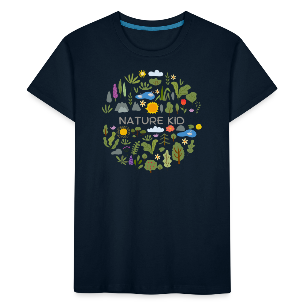 Kid’s Unisex Organic Cotton T-Shirt | Nature Kid - deep navy