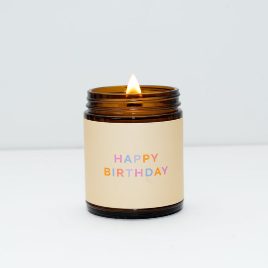 Happy Birthday Gift Candle – Pure Vanilla, Beeswax & Coconut, 9 oz