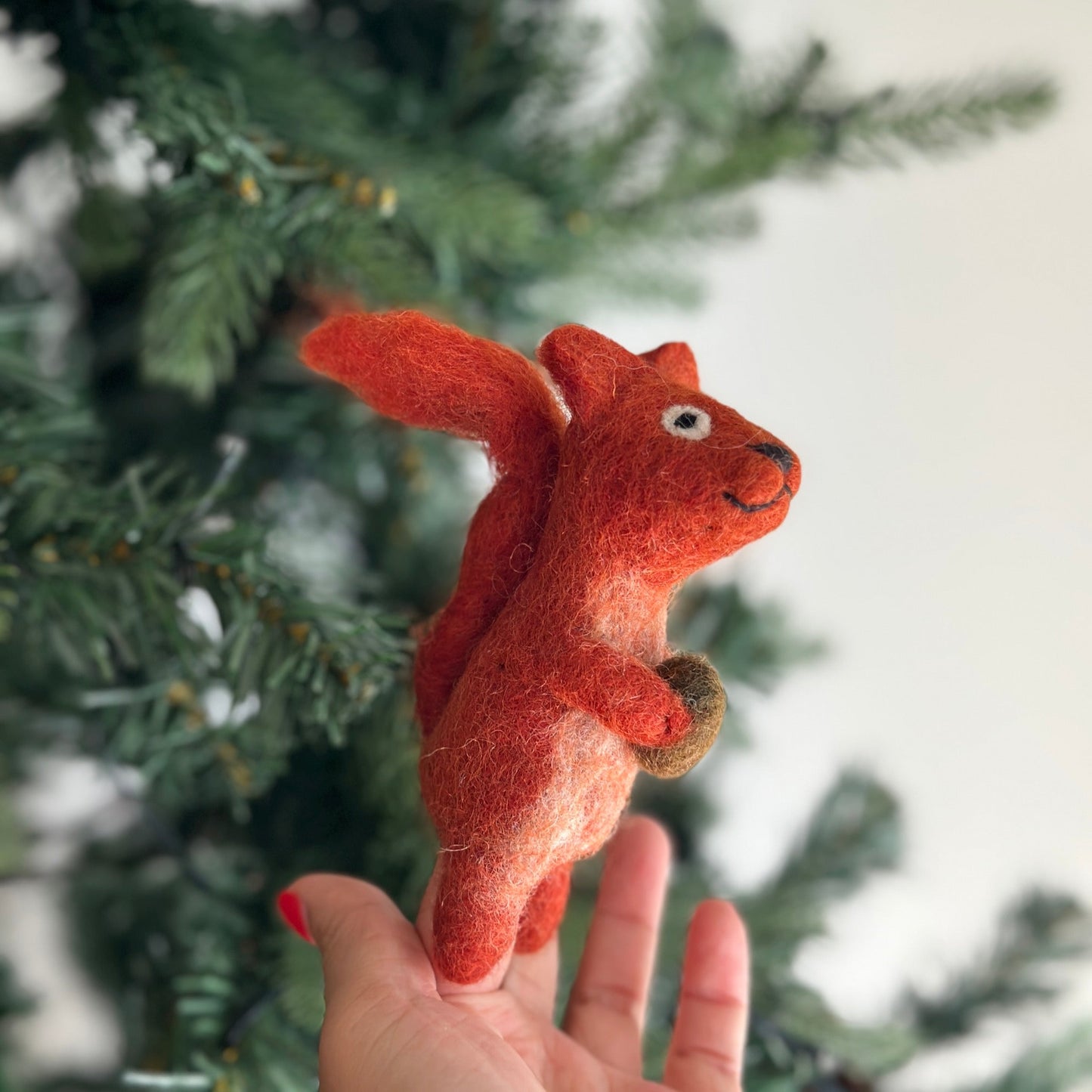 Squirrel with Acorn Finger Puppet