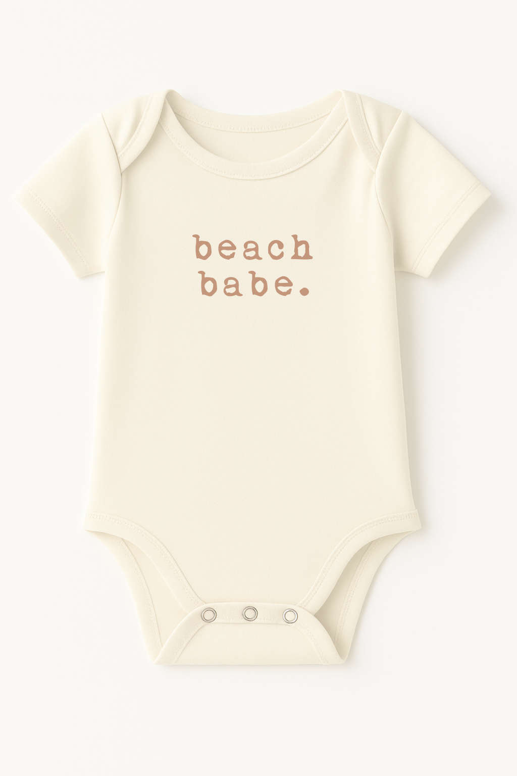 Beach Babe Clay Organic Cotton Baby Bodysuit – Short Sleeve, 0–18M
