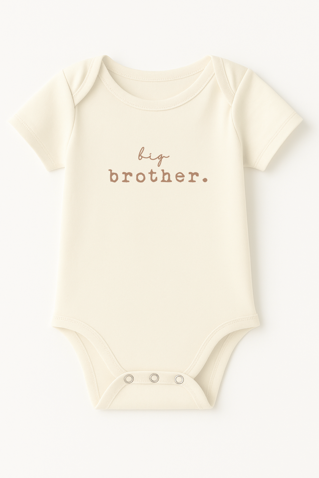 Big Brother Clay Organic Cotton Baby Bodysuit – Short Sleeve, 12–18M