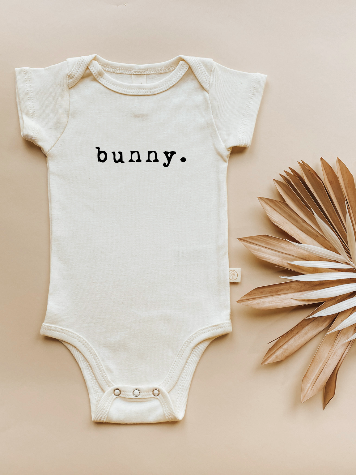 Bunny Organic Cotton Baby Bodysuit – Short Sleeve, 0–24M