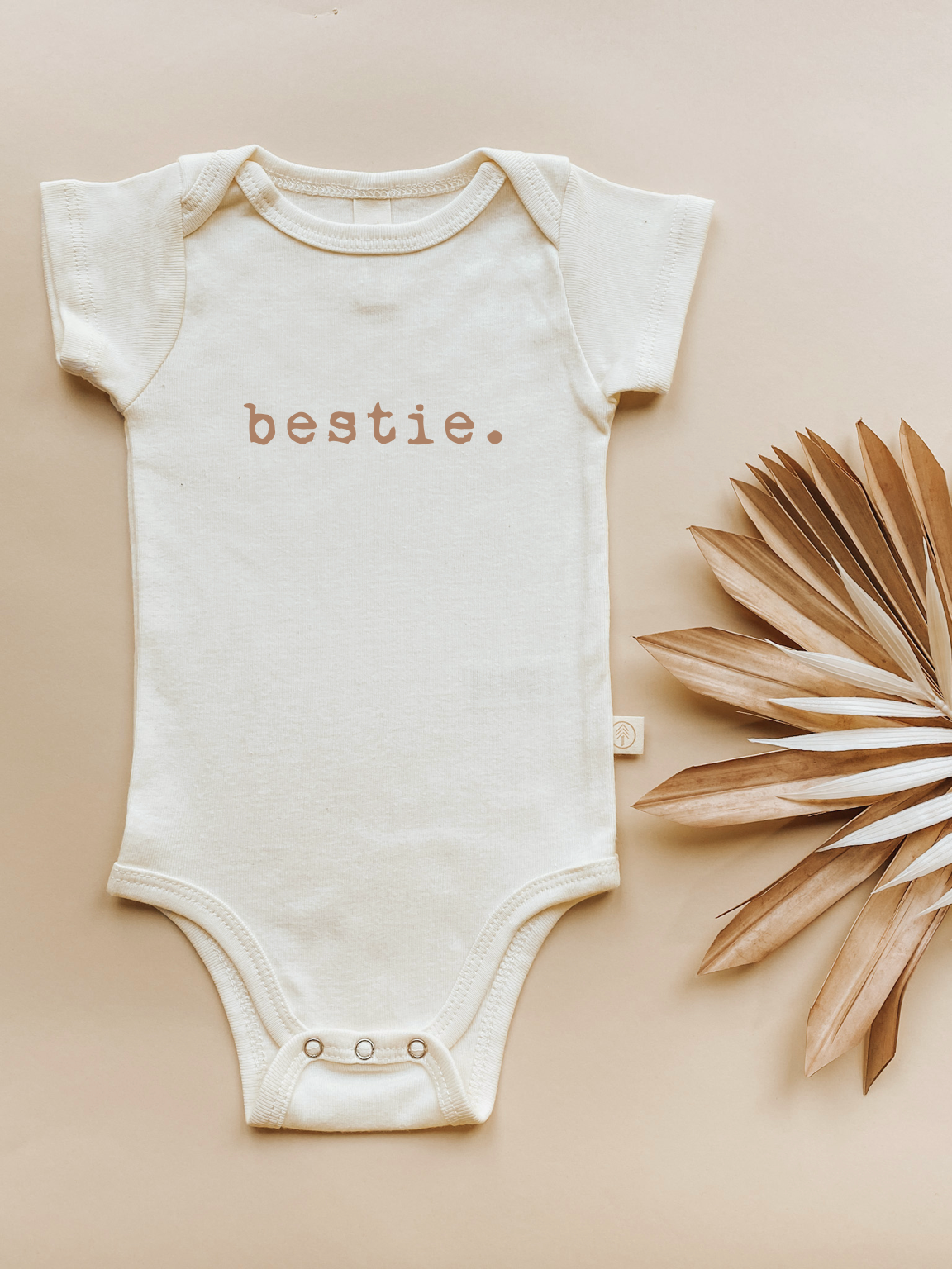 Bestie Clay Organic Cotton Baby Bodysuit – Short Sleeve, 0–24M
