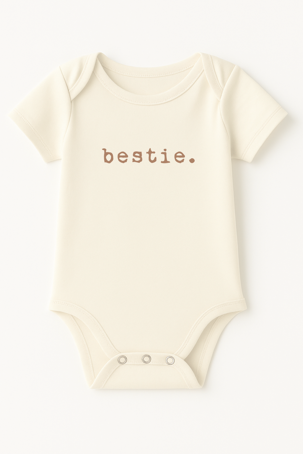Bestie Clay Organic Cotton Baby Bodysuit – Short Sleeve, 0–24M