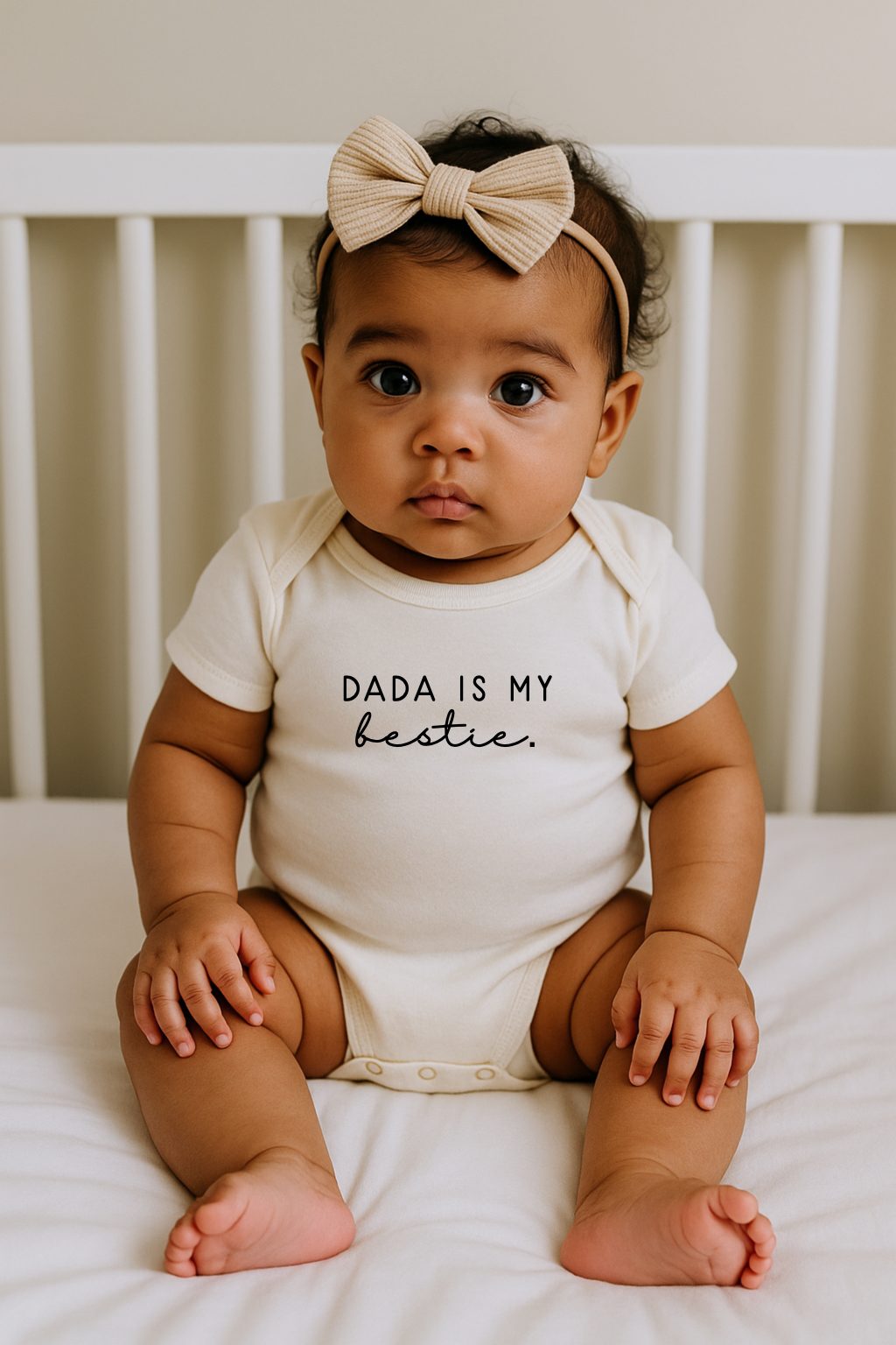 Dada is My Bestie Organic Cotton Baby Bodysuit – Short Sleeve, 0–24M