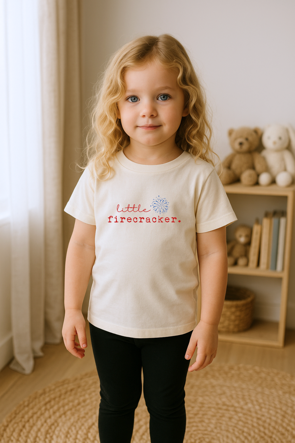 Little Firecracker Organic Cotton Kids T-Shirt – Short Sleeve, 2T–6T