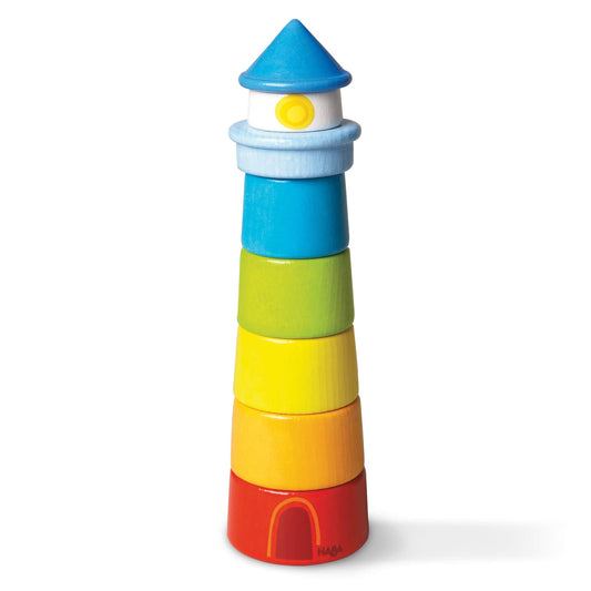 HABA Lighthouse Eco-Friendly Non-Toxic Wooden Rainbow Stacker