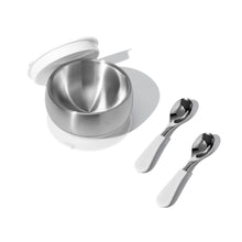 Load image into Gallery viewer, Avanchy Stainless Steel Eco-friendly Baby Suction Bowl with Lid + Spoon
