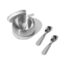 Load image into Gallery viewer, Avanchy Stainless Steel Eco-friendly Baby Suction Bowl with Lid + Spoon
