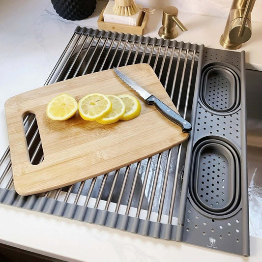 Roll up Silicone & Stainless Steel Dish Drying Rack