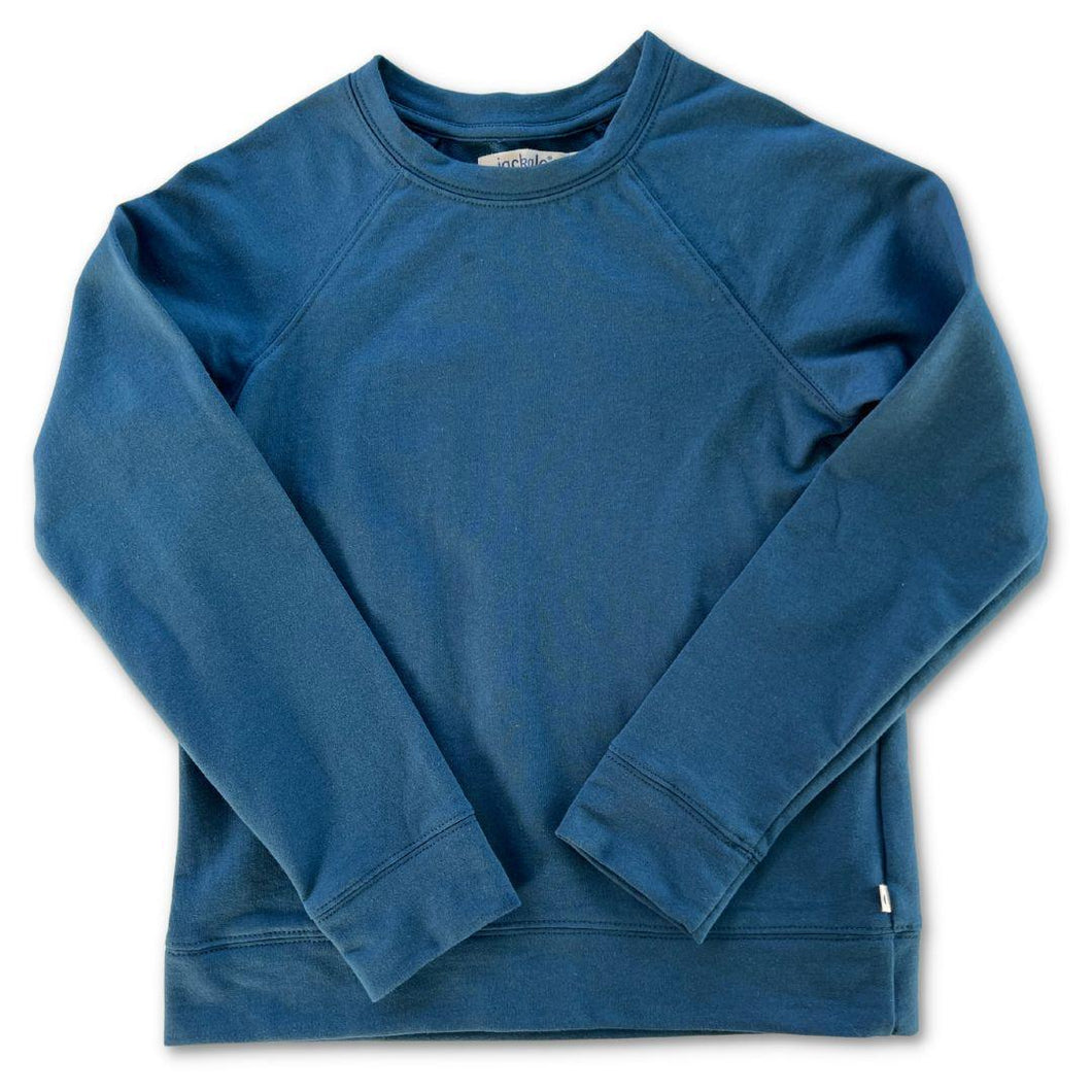 Jackalo Organic Cotton Stevie Raglan Sweatshirt - Peacock Blue