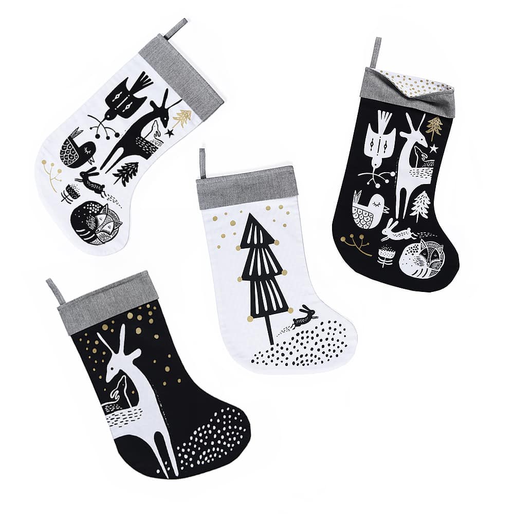 Wee Gallery Organic Cotton Eco-Friendly Christmas Stocking | Tree and Bunny - Thumbnail 3