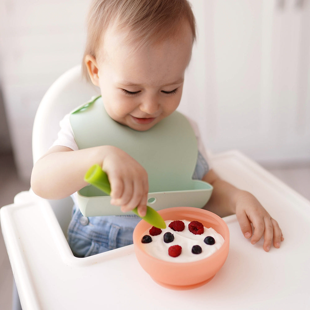 Olababy Silicone Suction Bowl with Lid for Babies, 6 Months+