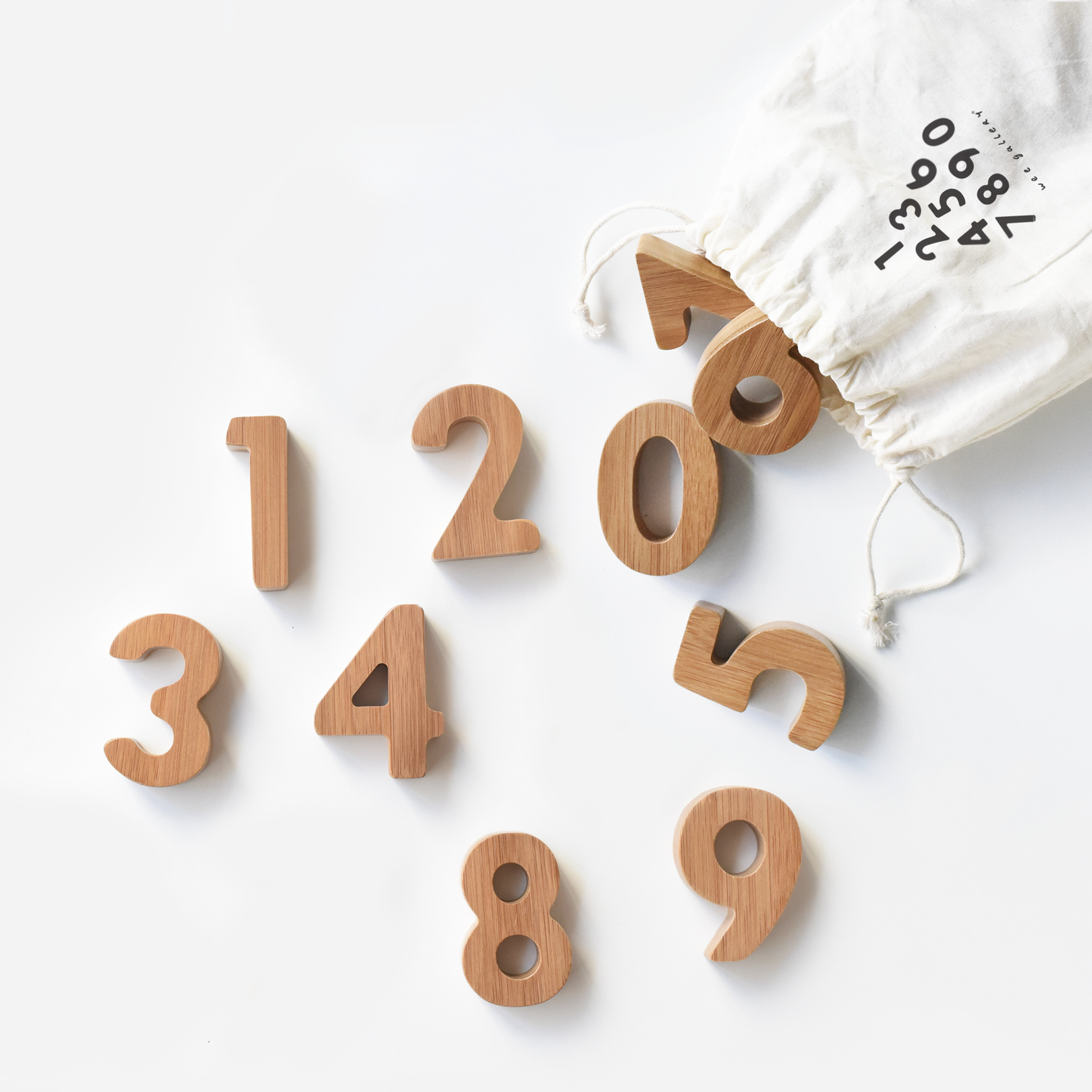 Wee Gallery Montessori Bamboo Numbers for Toddlers and Preschoolers