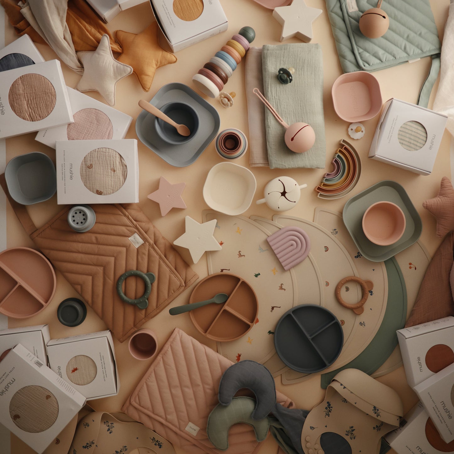 Mushie Organic Cotton Star Baby Lovey Security Blanket