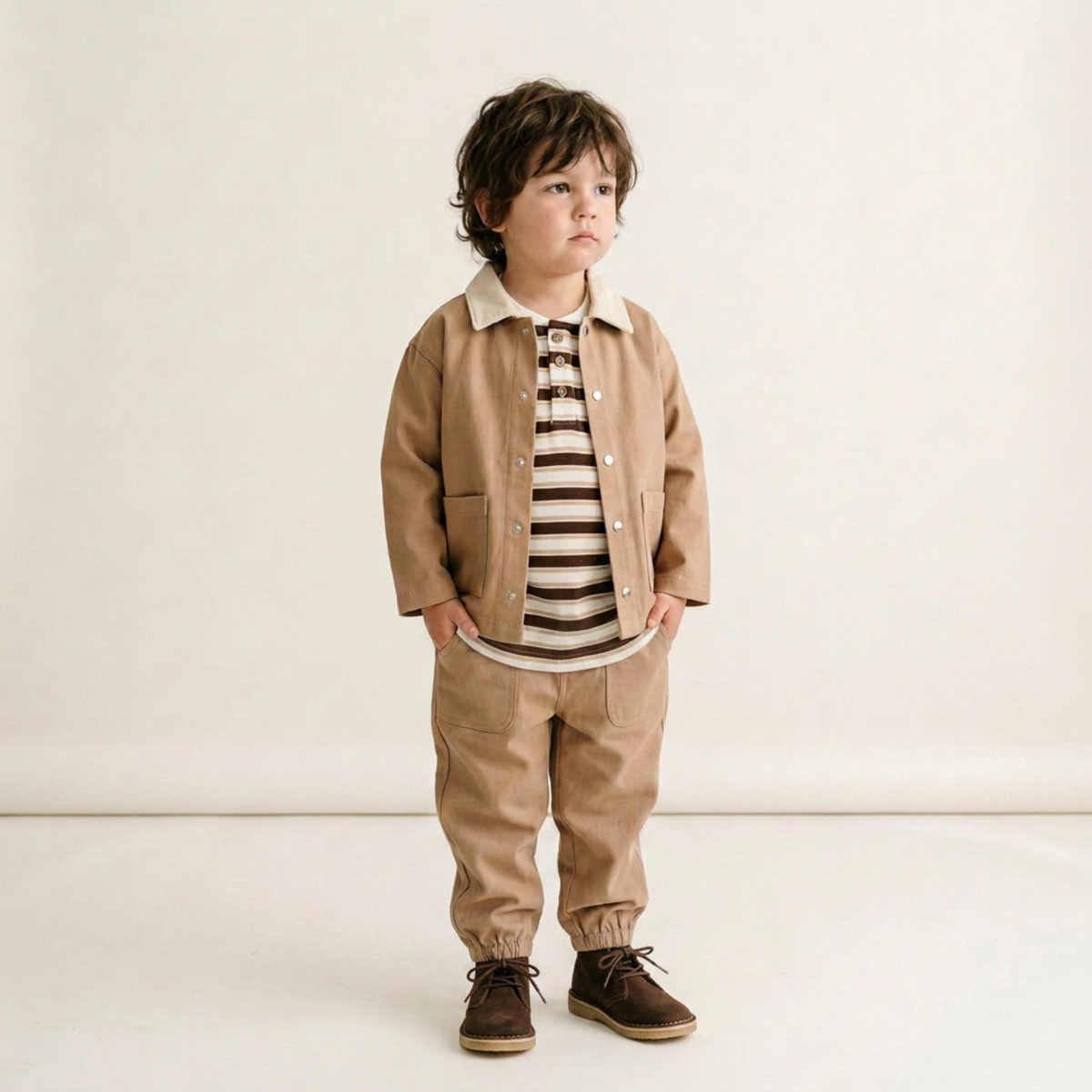 Organic Cotton Twill Jogger Pants for Babies & Toddlers – Taupe