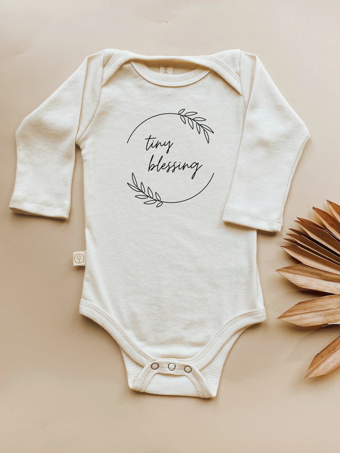 Tiny Blessing Organic Cotton Baby Bodysuit – Long Sleeve, 0–24M