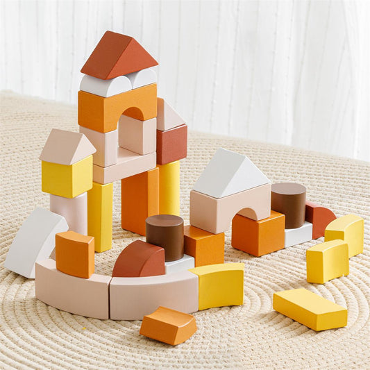 Tiny Land® Boho Mama Best Eco-Friendly Wooden Blocks for Kids