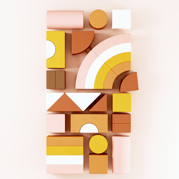 Tiny Land® Boho Mama Best Eco-Friendly Wooden Blocks for Kids