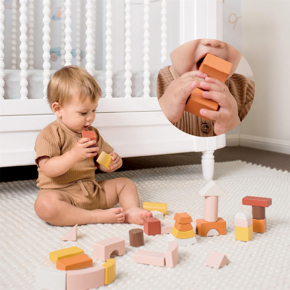 Tiny Land® Boho Mama Best Eco-Friendly Wooden Blocks for Kids