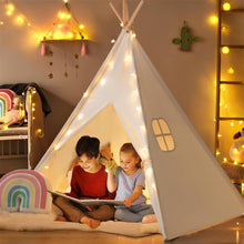 Load image into Gallery viewer, Tiny Land® Wood and Cotton Teepee for Kids with Mat
