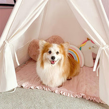 Load image into Gallery viewer, Tiny Land® Wood and Cotton Teepee for Kids with Mat
