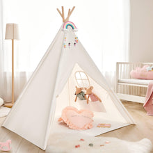 Load image into Gallery viewer, Tiny Land® Wood and Cotton Teepee for Kids with Mat
