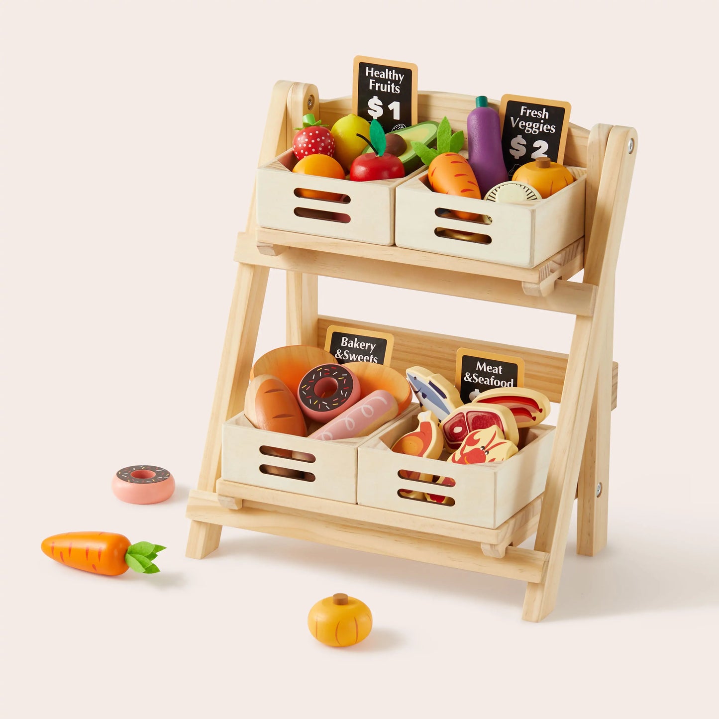 Tiny Land® Versatile Eco-Friendly Wooden Child-Sized Shelving Rack