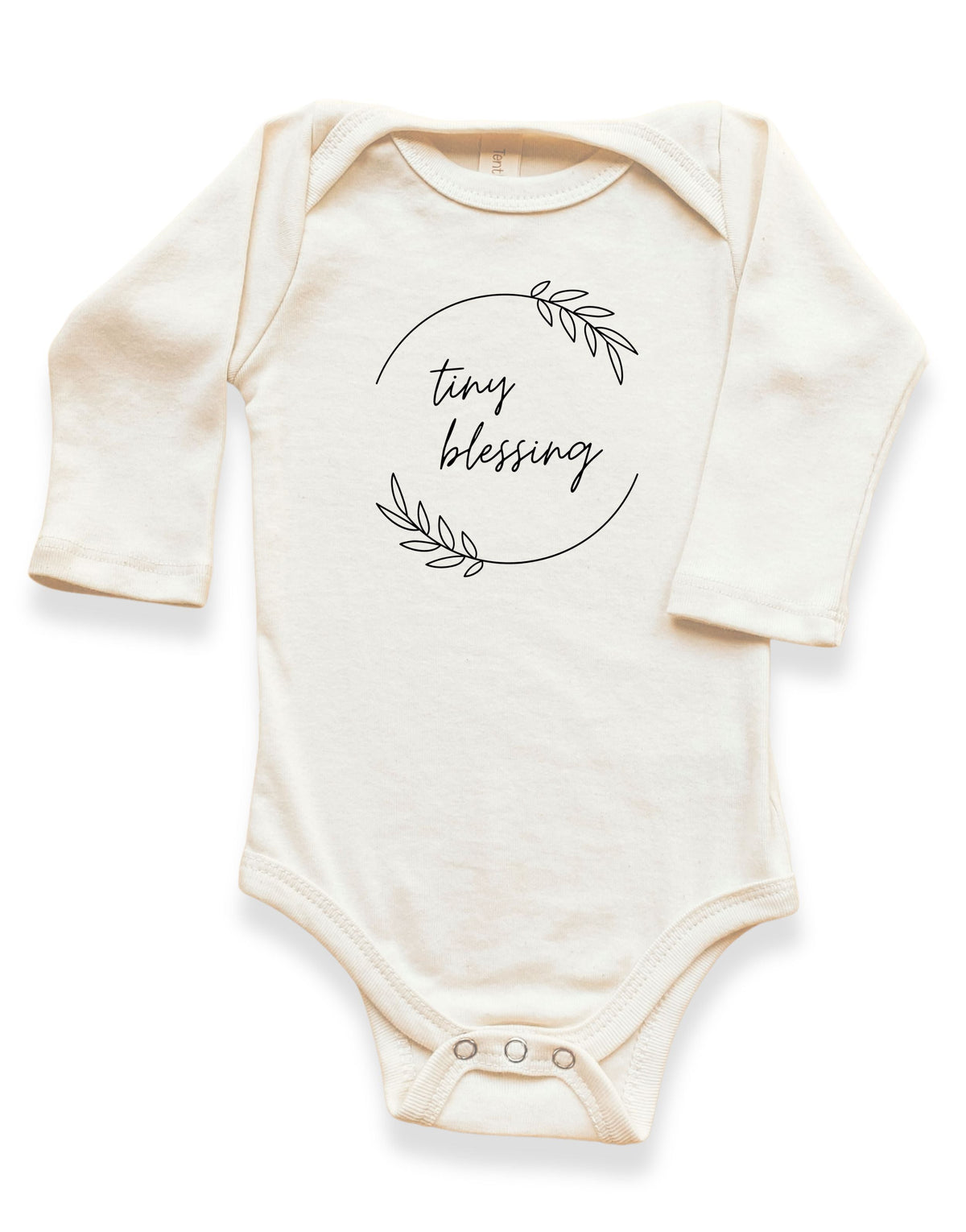 Tiny Blessing Organic Cotton Baby Bodysuit – Long Sleeve, 0–24M