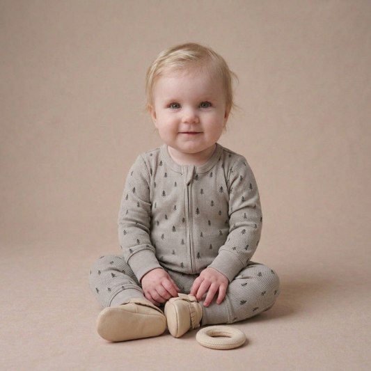 Organic Cotton 2-Way Zip Romper with Convertible Footies & Mittens for Babies – Tiny Pines
