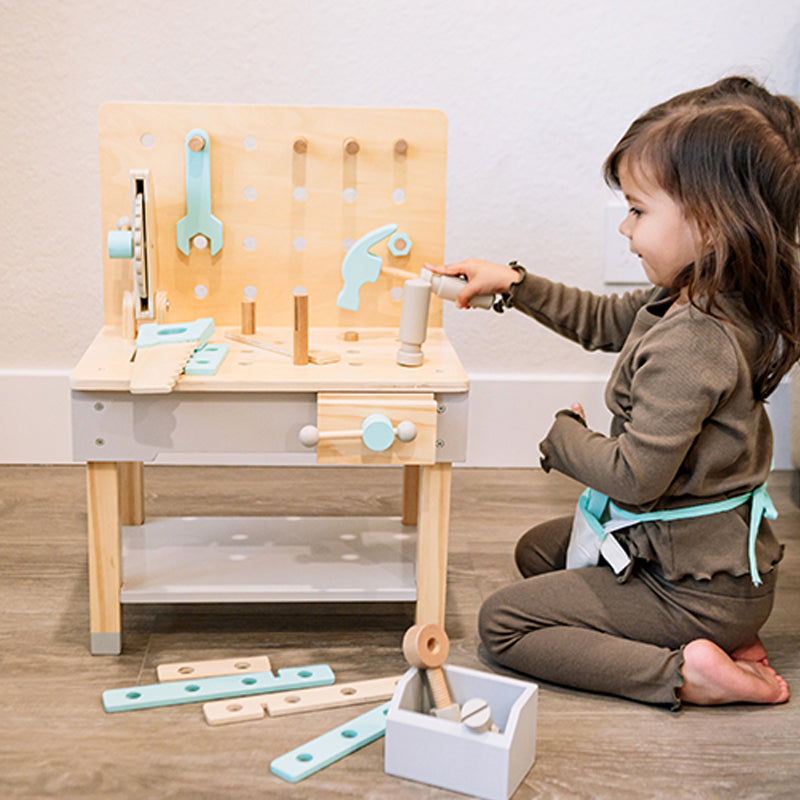Wonder & Wise Wooden Little Builder Workbench