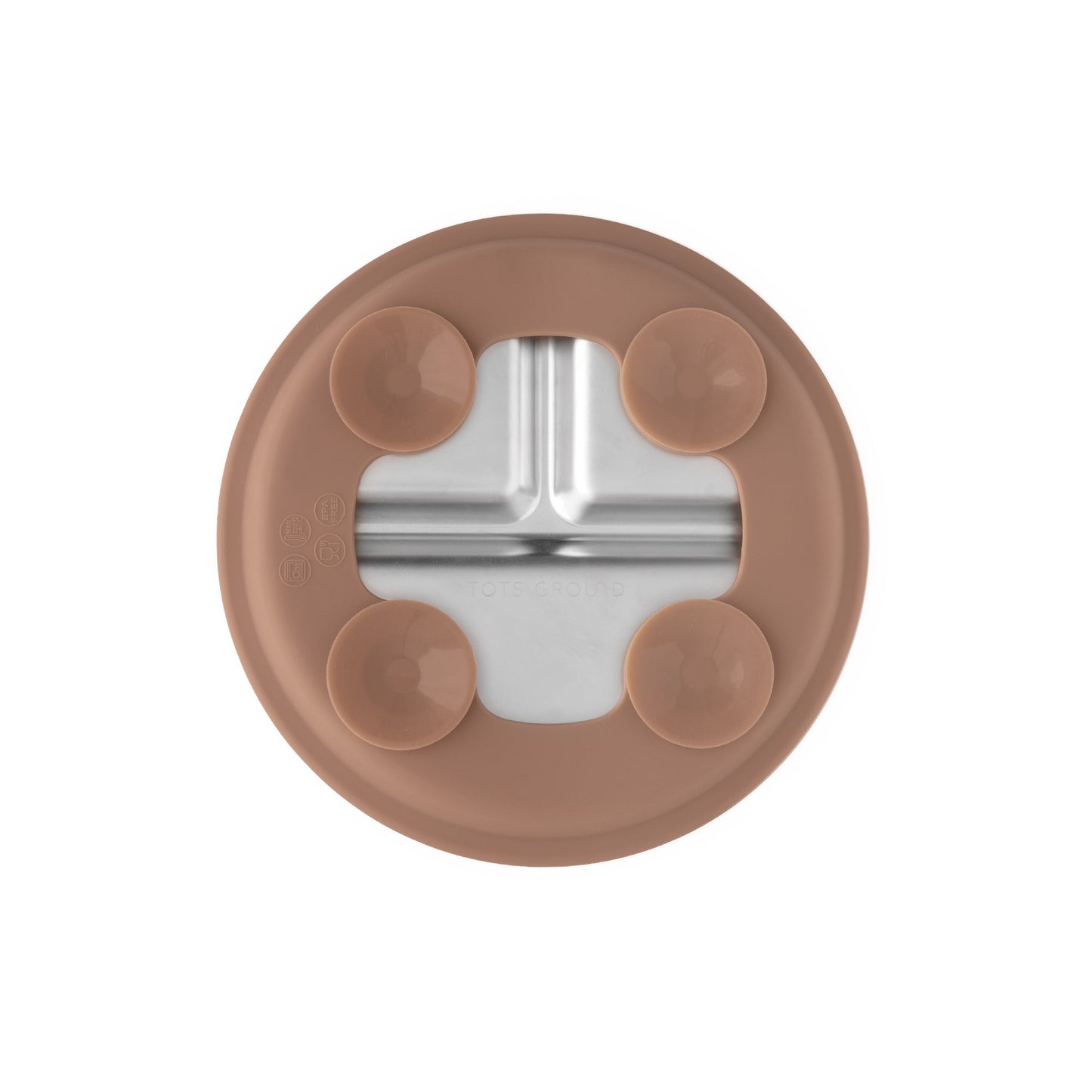 Tots Ground Eco-Friendly Stainless Steel Baby and Toddler Divided Plates - Mocha Mousse & Sage Green - Pre-Order Now