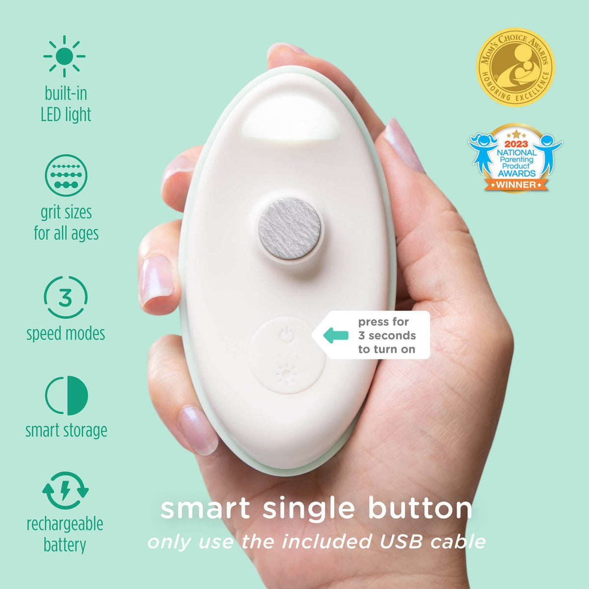 Olababy Electric Baby Nail Trimmer That Files, No Blade, Newborn+