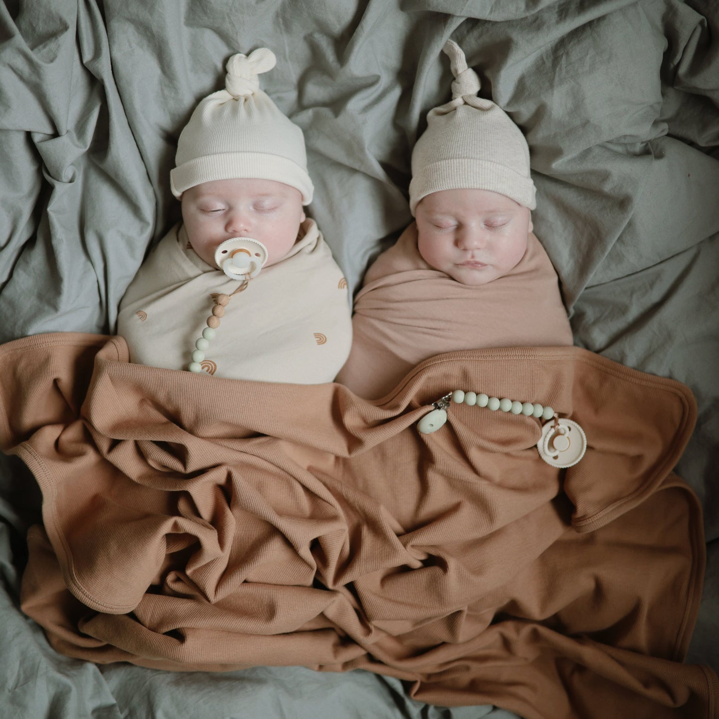 Mushie Organic Cotton Ribbed Baby Beanie