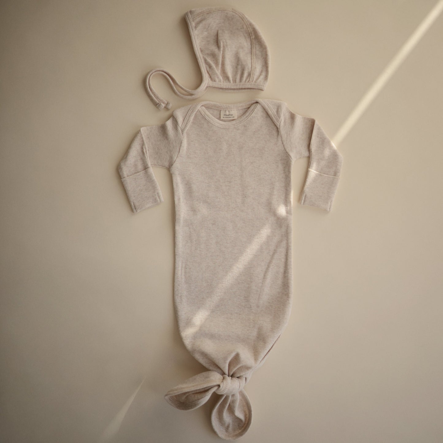 Mushie Organic Cotton Ribbed Baby Bonnet