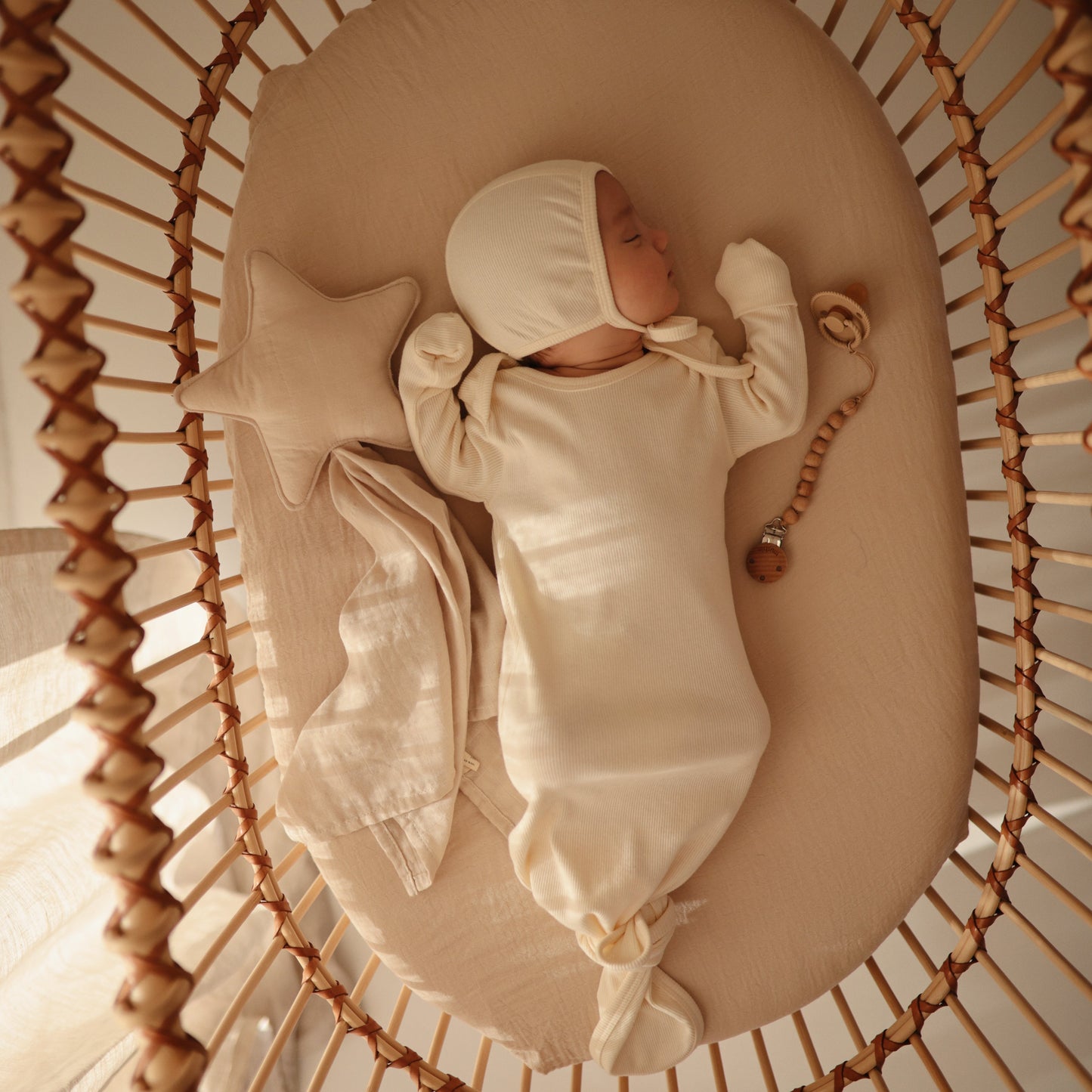 Mushie Organic Cotton Star Baby Lovey Security Blanket