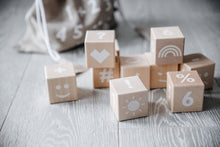 Load image into Gallery viewer, Wooden Math Blocks in White - Wood
