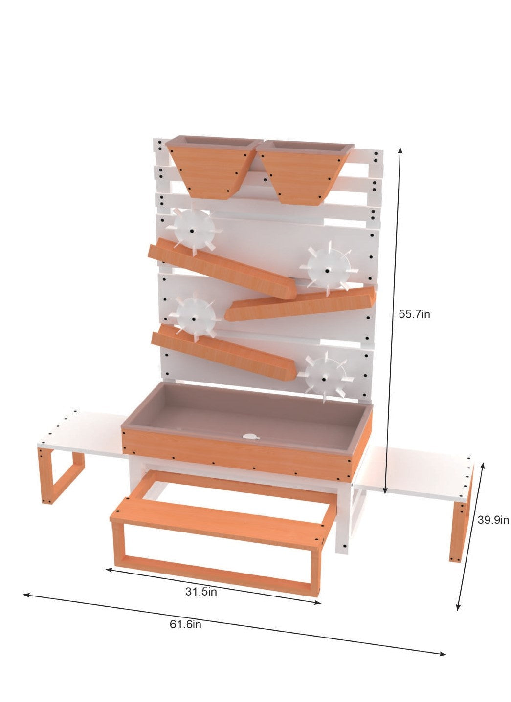 Avenlur Large Eco-Friendly Wooden Water Table – Multi-Level Sensory Play with Water Wheels & Tabletop