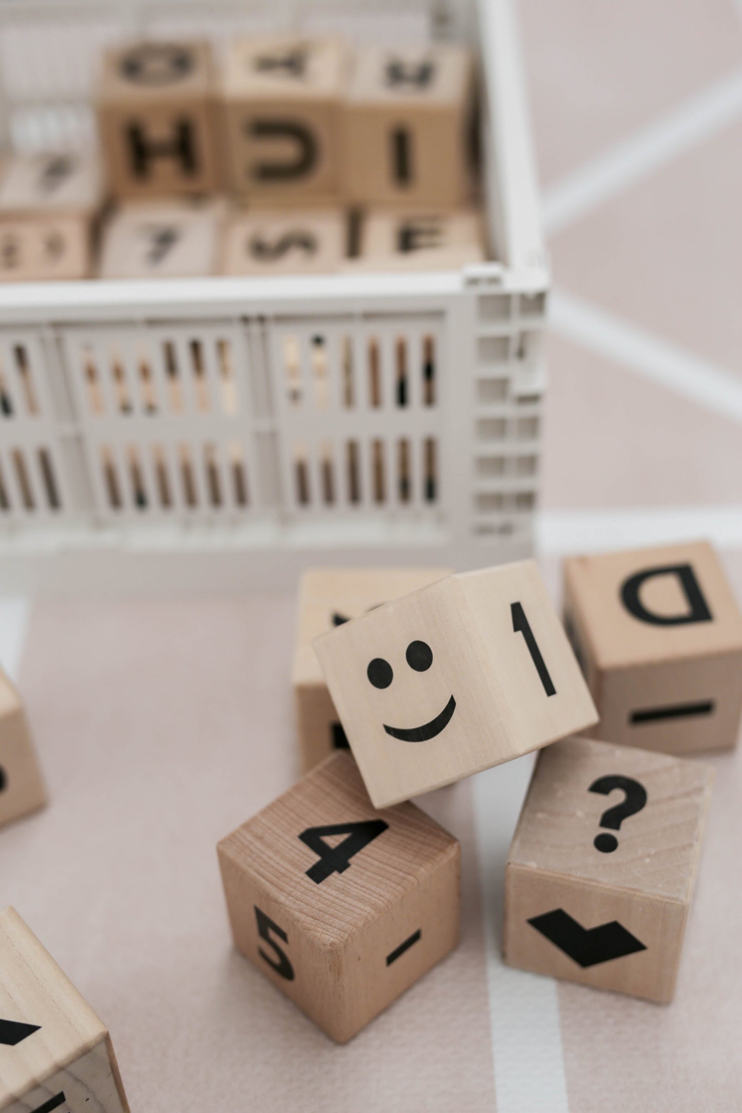 Wooden Math Blocks in Black - Wood