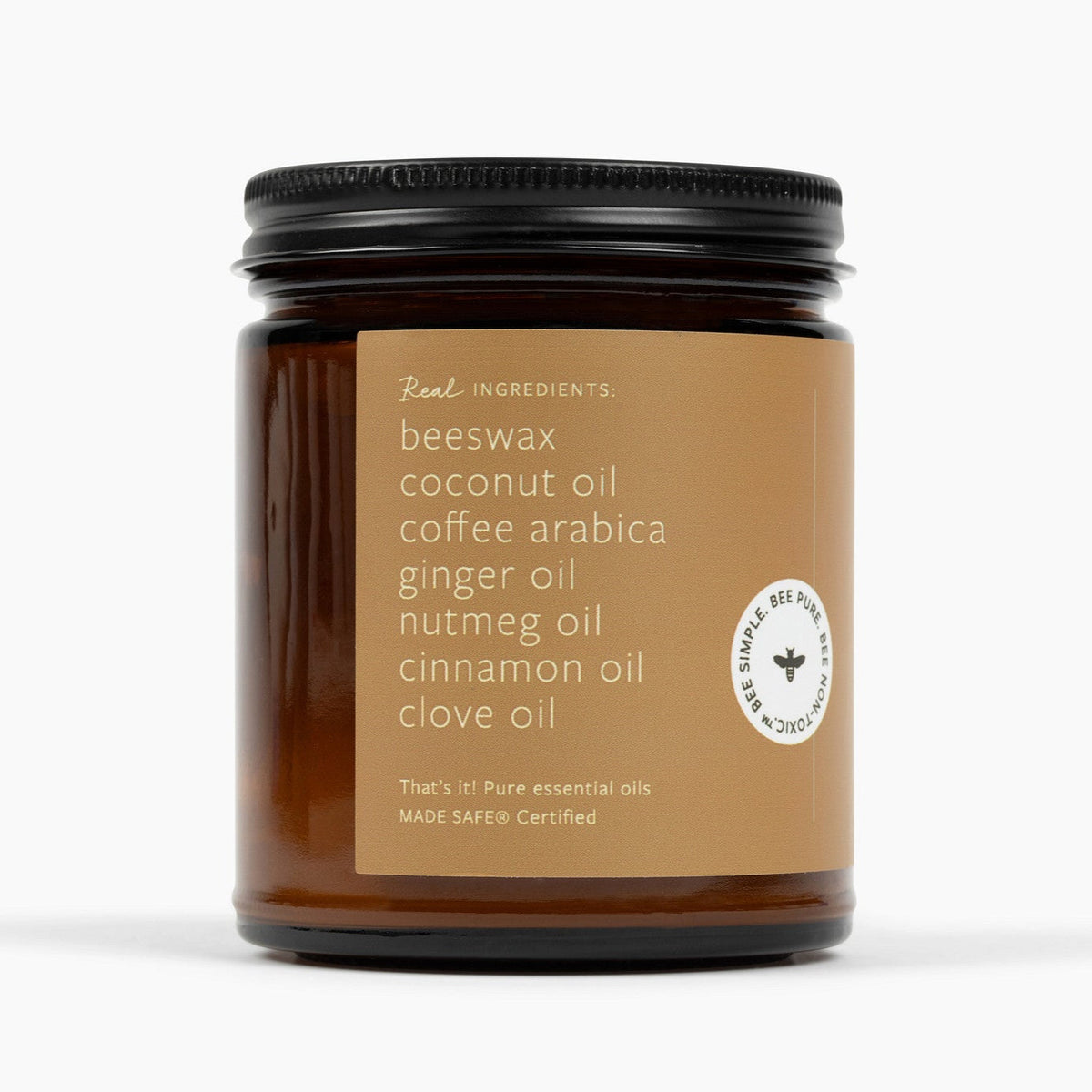 Spiced Latte Essential Oil Candle – Beeswax & Coconut, Wooden Wick, 9 oz